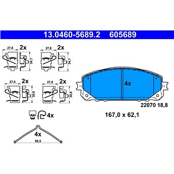 

ATE 605689 Sada brzdových destiček 13.0460-5689.2