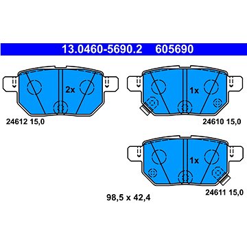 

ATE 605690 Sada brzdových destiček 13.0460-5690.2