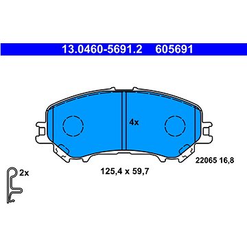 

ATE 605691 Sada brzdových destiček 13.0460-5691.2