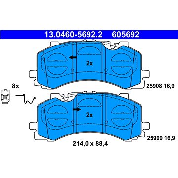 

ATE 605692 Sada brzdových destiček 13.0460-5692.2