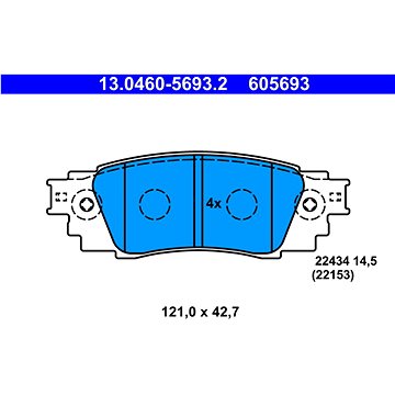 

ATE 605693 Sada brzdových destiček 13.0460-5693.2
