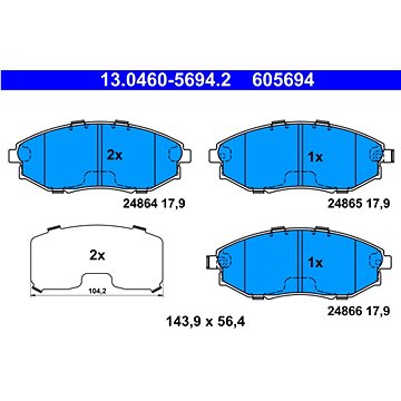 

ATE 605694 Sada brzdových destiček 13.0460-5694.2