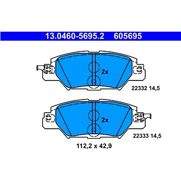 

ATE 605695 Sada brzdových destiček 13.0460-5695.2