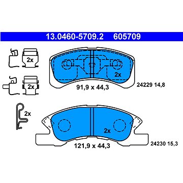 

ATE 605709 Sada brzdových destiček 13.0460-5709.2