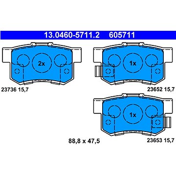 

ATE 605711 Sada brzdových destiček 13.0460-5711.2