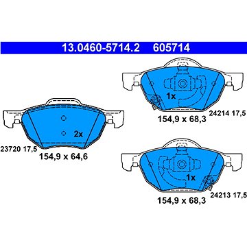 

ATE 605714 Sada brzdových destiček 13.0460-5714.2