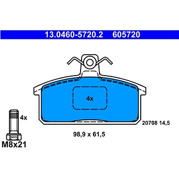 

ATE 605720 Sada brzdových destiček 13.0460-5720.2