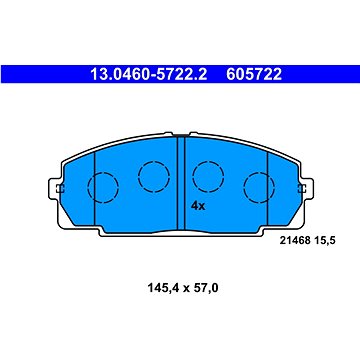 

ATE 605722 Sada brzdových destiček 13.0460-5722.2