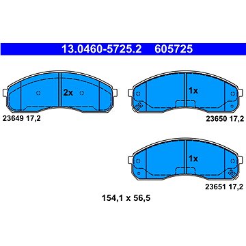 

ATE 605725 Sada brzdových destiček 13.0460-5725.2