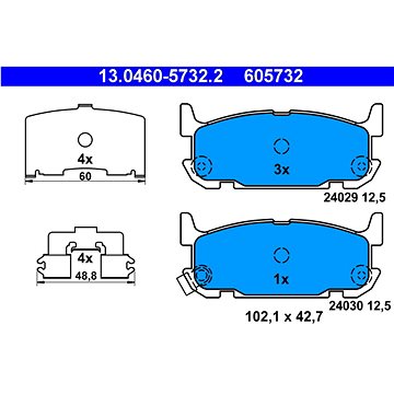 

ATE 605732 Sada brzdových destiček 13.0460-5732.2