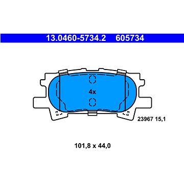

ATE 605734 Sada brzdových destiček 13.0460-5734.2