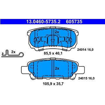 

ATE 605735 Sada brzdových destiček 13.0460-5735.2
