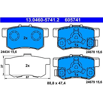 

ATE 605741 Sada brzdových destiček 13.0460-5741.2