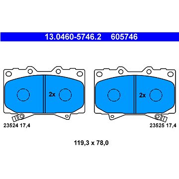 

ATE 605746 Sada brzdových destiček 13.0460-5746.2
