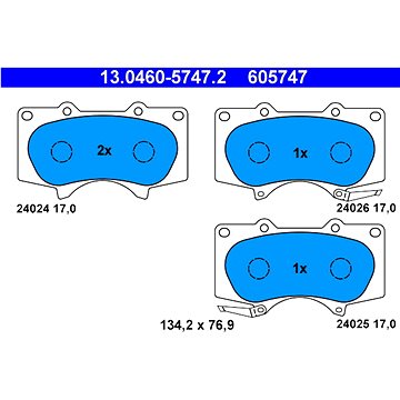 

ATE 605747 Sada brzdových destiček 13.0460-5747.2