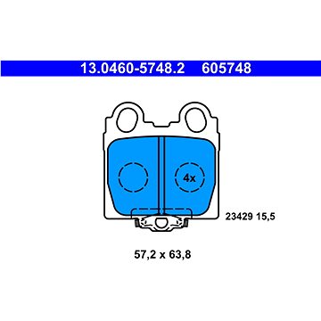 

ATE 605748 Sada brzdových destiček 13.0460-5748.2