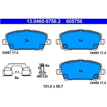 

ATE 605756 Sada brzdových destiček 13.0460-5756.2