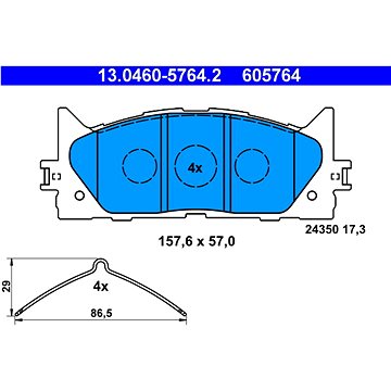 

ATE 605764 Sada brzdových destiček 13.0460-5764.2
