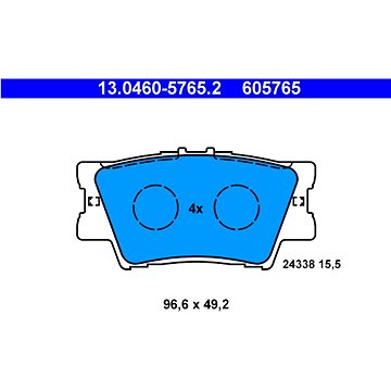 

ATE 605765 Sada brzdových destiček 13.0460-5765.2