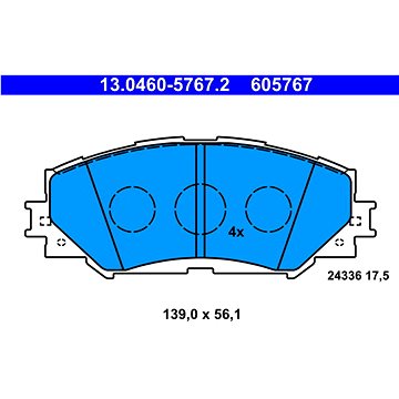 

ATE 605767 Sada brzdových destiček 13.0460-5767.2