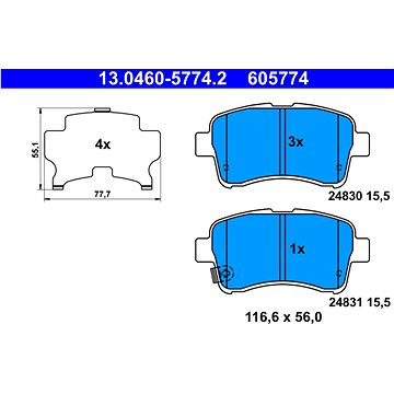 

ATE 605774 Sada brzdových destiček 13.0460-5774.2