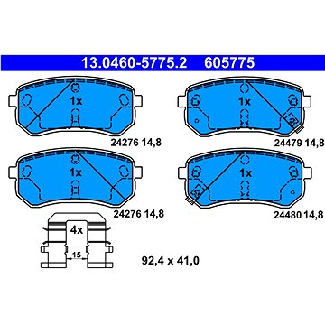 

ATE 605775 Sada brzdových destiček 13.0460-5775.2