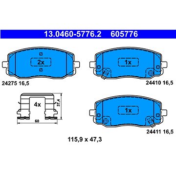 

ATE 605776 Sada brzdových destiček 13.0460-5776.2