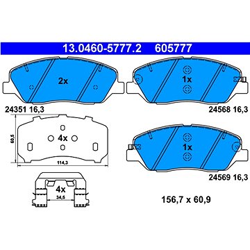

ATE 605777 Sada brzdových destiček 13.0460-5777.2