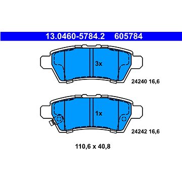

ATE 605784 Sada brzdových destiček 13.0460-5784.2