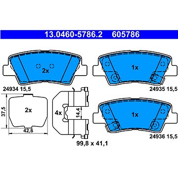 

ATE 605786 Sada brzdových destiček 13.0460-5786.2