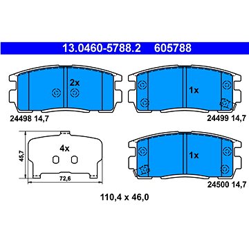 

ATE 605788 Sada brzdových destiček 13.0460-5788.2
