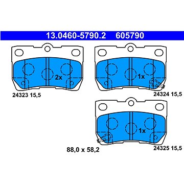 

ATE 605790 Sada brzdových destiček 13.0460-5790.2