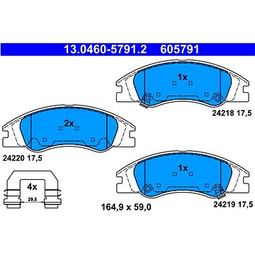 

ATE 605791 Sada brzdových destiček 13.0460-5791.2