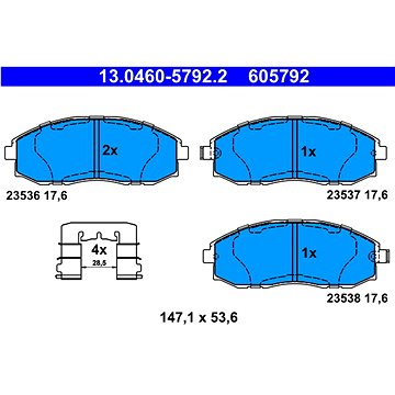

ATE 605792 Sada brzdových destiček 13.0460-5792.2