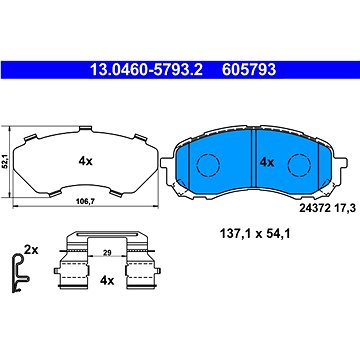 

ATE 605793 Sada brzdových destiček 13.0460-5793.2