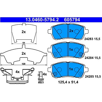 

ATE 605794 Sada brzdových destiček 13.0460-5794.2