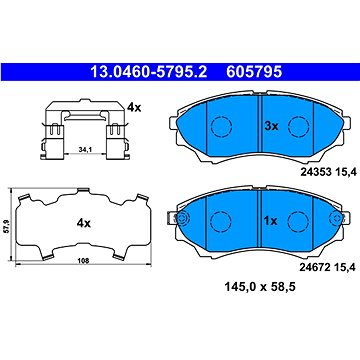 

ATE 605795 Sada brzdových destiček 13.0460-5795.2