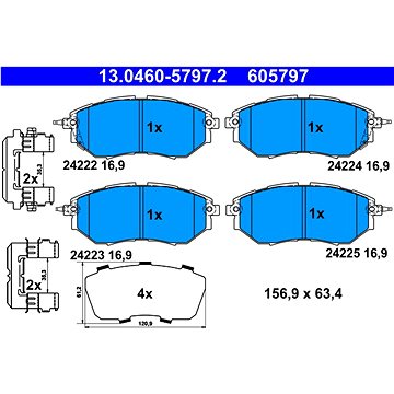 

ATE 605797 Sada brzdových destiček 13.0460-5797.2