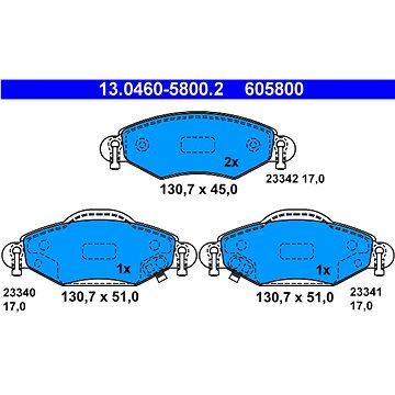 

ATE 605800 Sada brzdových destiček 13.0460-5800.2