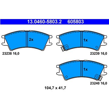 

ATE 605803 Sada brzdových destiček 13.0460-5803.2
