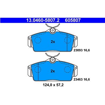 

ATE 605807 Sada brzdových destiček 13.0460-5807.2