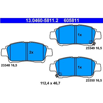 

ATE 605811 Sada brzdových destiček 13.0460-5811.2