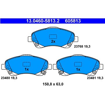 

ATE 605813 Sada brzdových destiček 13.0460-5813.2