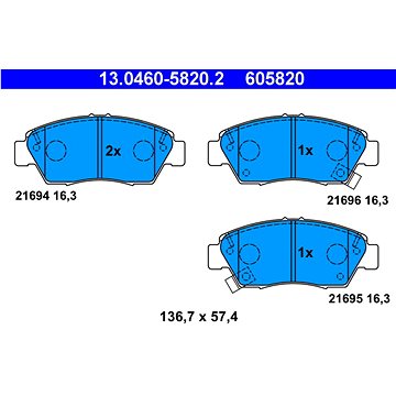 

ATE 605820 Sada brzdových destiček 13.0460-5820.2