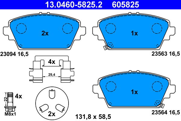 

ATE 605825 Sada brzdových destiček 13.0460-5825.2