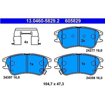 

ATE 605829 Sada brzdových destiček 13.0460-5829.2