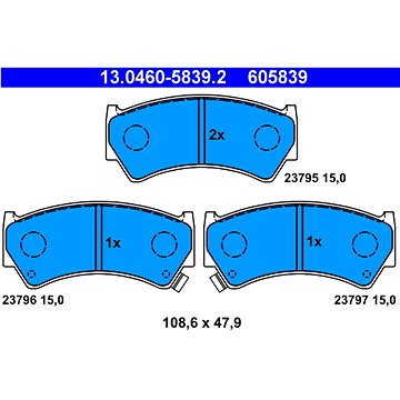 

ATE 605839 Sada brzdových destiček 13.0460-5839.2