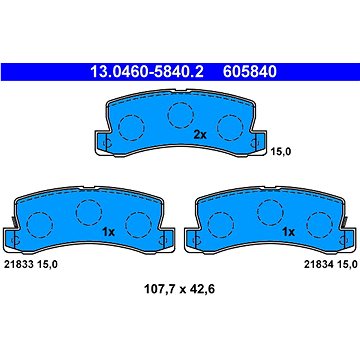 

ATE 605840 Sada brzdových destiček 13.0460-5840.2
