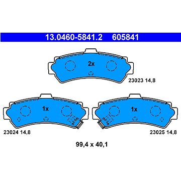 

ATE 605841 Sada brzdových destiček 13.0460-5841.2