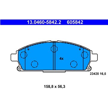 

ATE 605842 Sada brzdových destiček 13.0460-5842.2